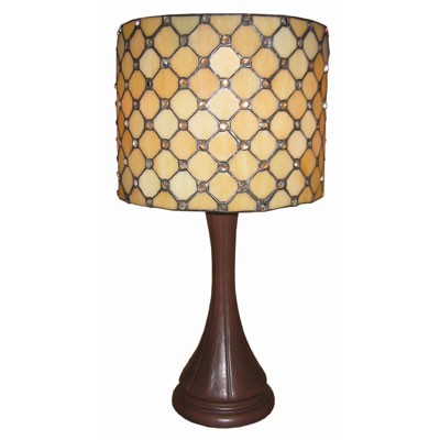 Tiffany Large Round Jewelled Lamp - Click Image to Close